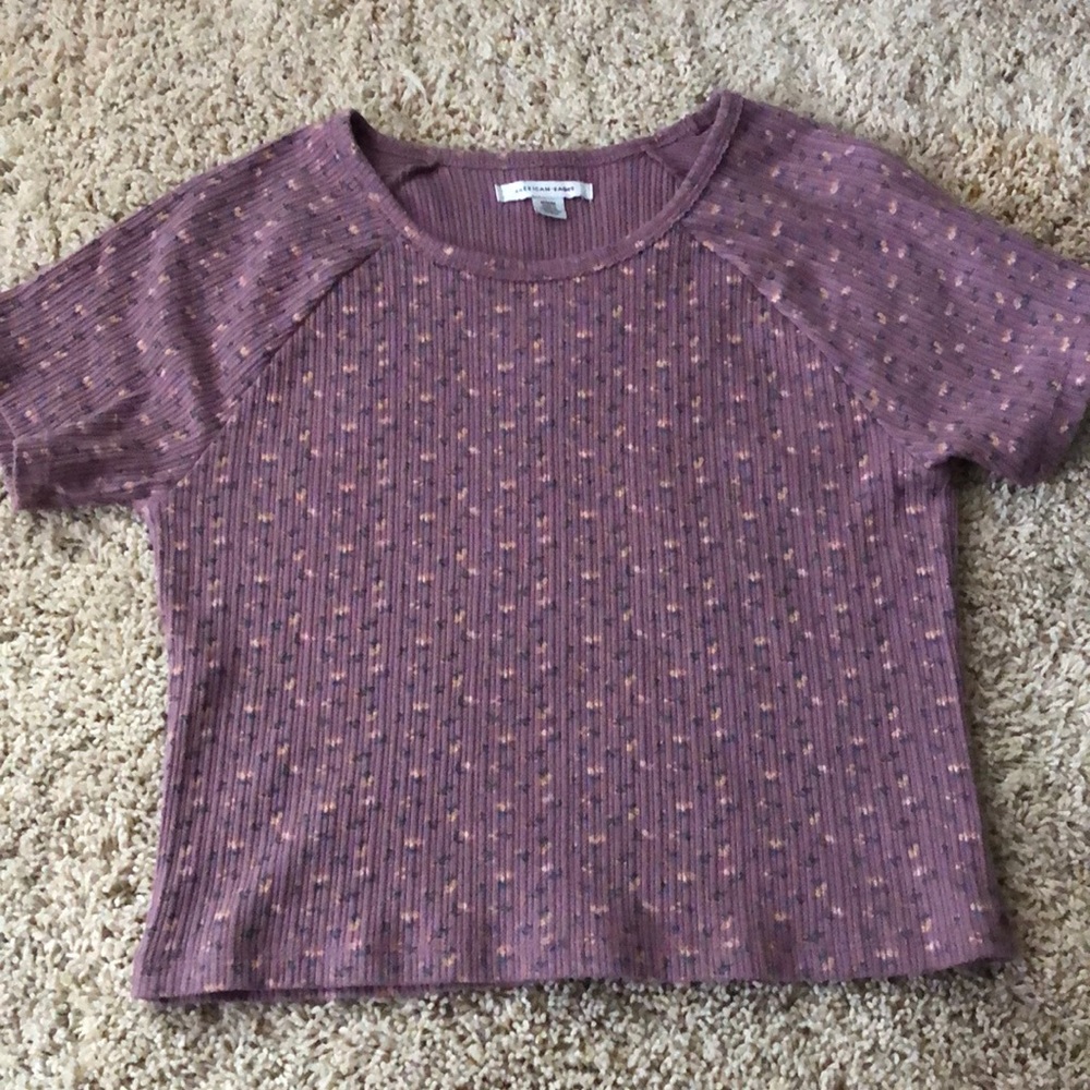 american eagle cropped tee floral